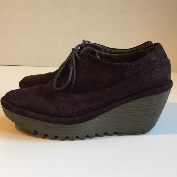 Fly London Shoes - Fly London Purple Suede Wedges